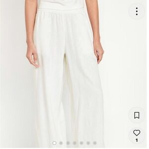old navy white linen pants petite wide leg
size xs short petite